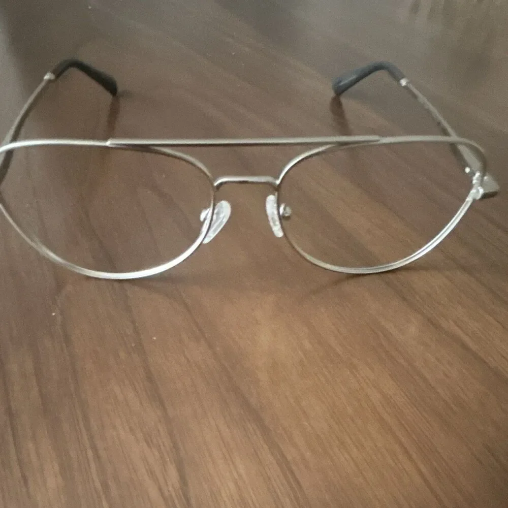 Look Optic Cooper Aviator Full Rim Metal Eyeglasses Frames Silver 56-16-140